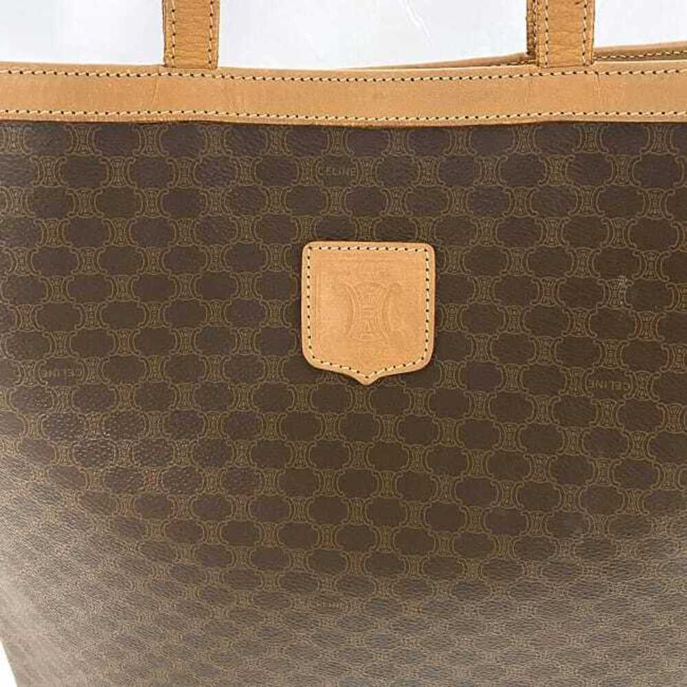 Celine Tote Bag Brown Beige Macadam Leather Shoulder All over Logo - Picture 6 of 10